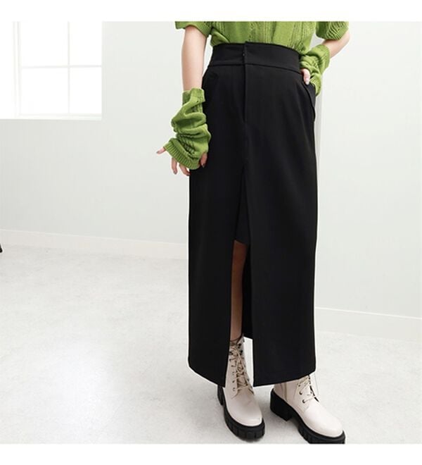 GeeRA（ジーラ）の「ポケット付スリットタイトスカート（ロングスカート）」｜詳細画像