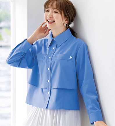 BELLUNA（ベルーナ）の「スカートやワイドパンツに合わせる重ねデザインシャツブラウス（シャツ）」