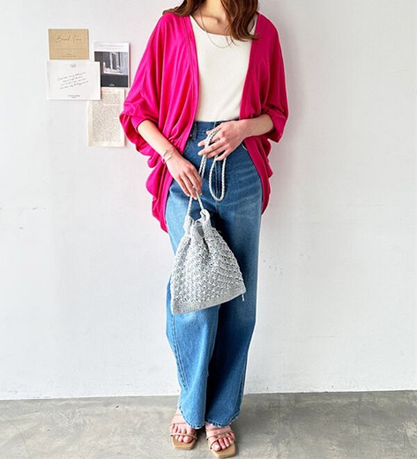 GeeRA（ジーラ）の「接触冷感！ドルマンカットソーカーディガン（ニットカーディガン）」｜詳細画像