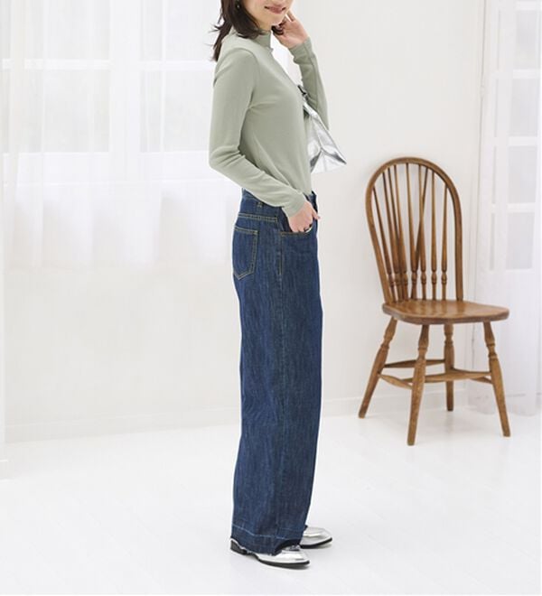 BELLUNA（ベルーナ）の「【選べる衿】肌に優しい綿１００％暖か発熱素材プルオーバー＜ベルホット　コットン＞（カットソー）」｜詳細画像