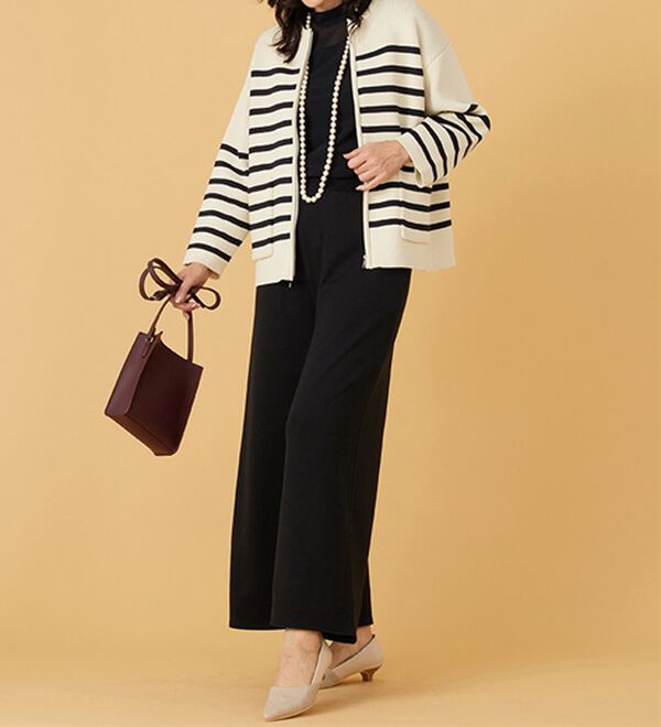 BELLUNA（ベルーナ）の「ウエスト楽々！キレイ見えワイドパンツ（ワイドパンツ・ガウチョ）」｜詳細画像