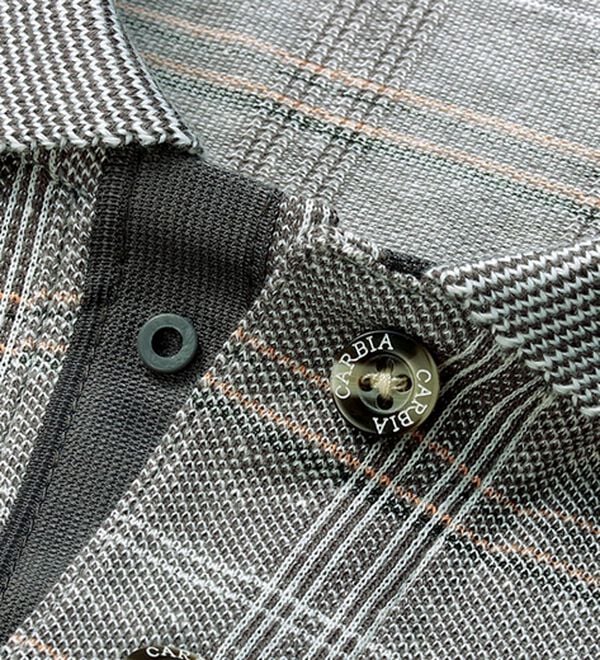 「＜カルビア＞長く着られる柄違い涼やか麻入りポロシャツ（メンズポロシャツ）」｜詳細画像