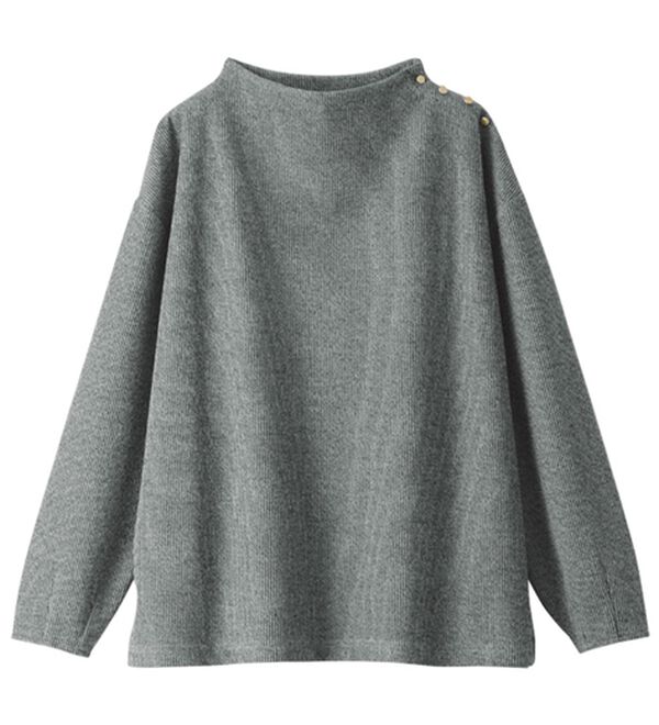 BELLUNA（ベルーナ）の「ニット見え素材肩ボタンプルオーバー（カットソー）」｜詳細画像