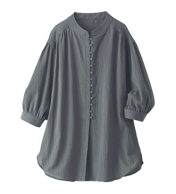 BELLUNA（ベルーナ）の「リサイクルコットンやわらか楊柳素材ブラウス（ブラウス）」｜詳細画像