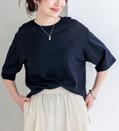 BELLUNA（ベルーナ）の「肌に張り付かない！シャリ冷や高見えニットＴ（ニット・セーター）」