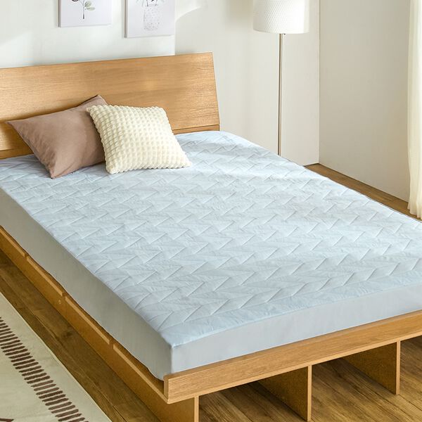 iellio（イエリオ）の「さらさら防水一体型ボックスシーツ＜抗菌防臭・中わた入り・洗える・ペット・子供・介護・ＢＯＸシーツ＞（ボックスシーツ・ベッドシーツ）」｜詳細画像