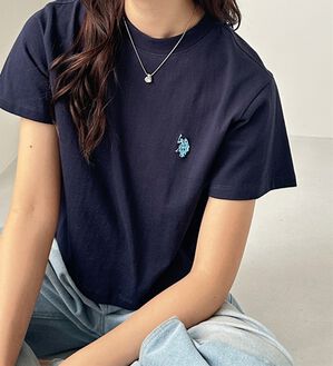 GeeRA（ジーラ）の「【Ｕ．Ｓ．　ＰＯＬＯ　ＡＳＳＮ．】ショート丈Ｔシャツ（Tシャツ）」｜ネイビー