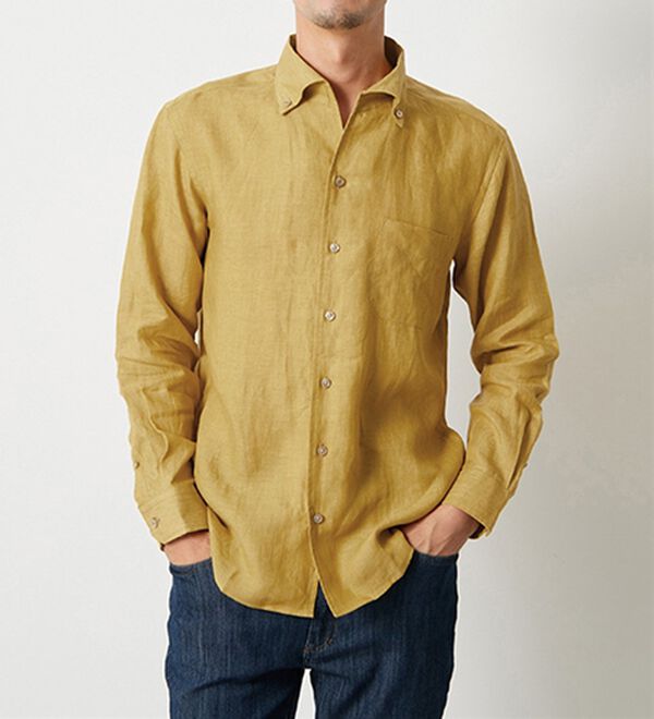 「＜コムルヴァン・オム＞大人のフレンチリネン１００％シャツ（メンズシャツ）」｜詳細画像