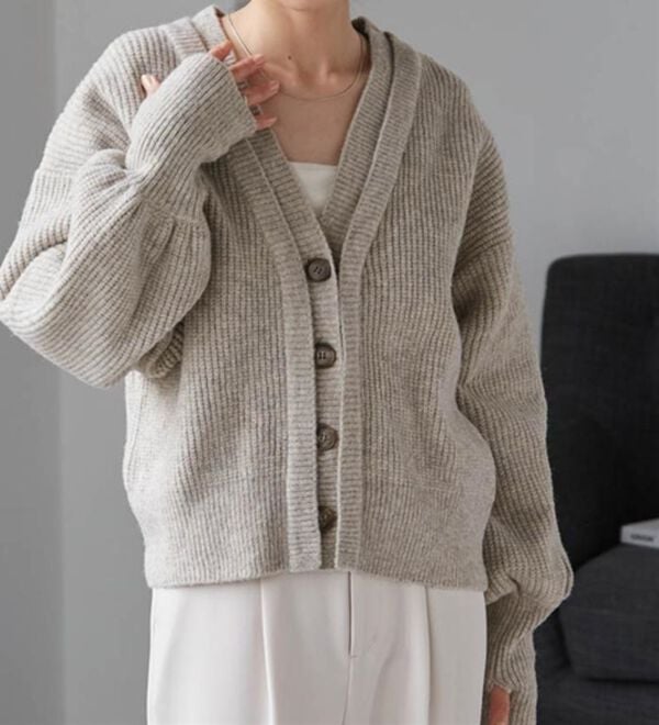 RANAN（ラナン）の「フロントレイヤードＶカーディガン（ニットカーディガン）」｜詳細画像
