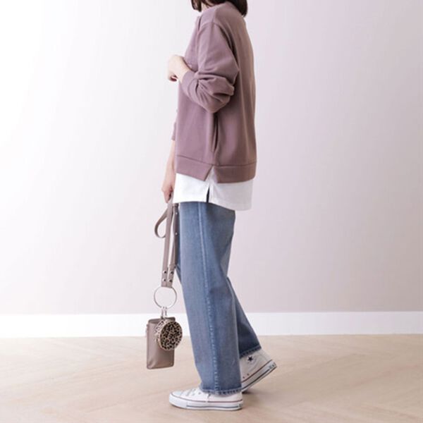 BELLUNA（ベルーナ）の「＜ＥＬＬＥ Ａｃｔｉｖｅ＞ロゴプリント重ね着風チュニック（チュニック）」｜詳細画像