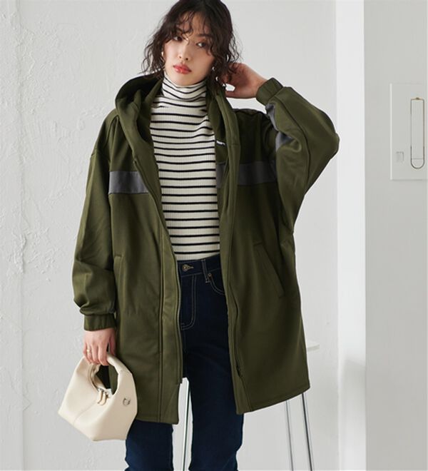 RANAN（ラナン）の「＜ｐｕｍａ＞ワンライン　フリースフーディ（ハーフコート）」｜詳細画像