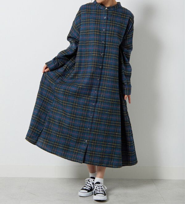 大きいサイズ】【LL～8L】フランネル細魅せチェックシャツ