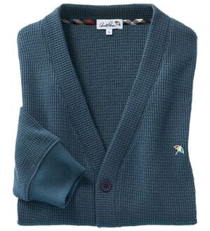 「アーノルド　パーマー　新定番さっと羽織れるワッフルカーディガン（メンズカーディガン）」｜ネイビー