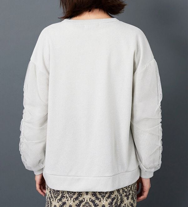 BELLUNA（ベルーナ）の「ラメ調袖チュールデザインカーディガン（その他カーディガン）」｜詳細画像