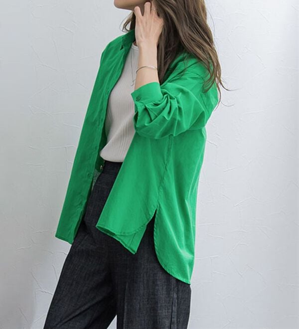 Pierrot（ピエロ）の「綿１００％オーバーサイズシャツ（シャツ）」｜詳細画像