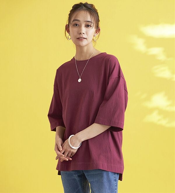 BELLUNA（ベルーナ）の「ひんやリッチコットン大人のゆったりプルオーバー（カットソー）」｜詳細画像