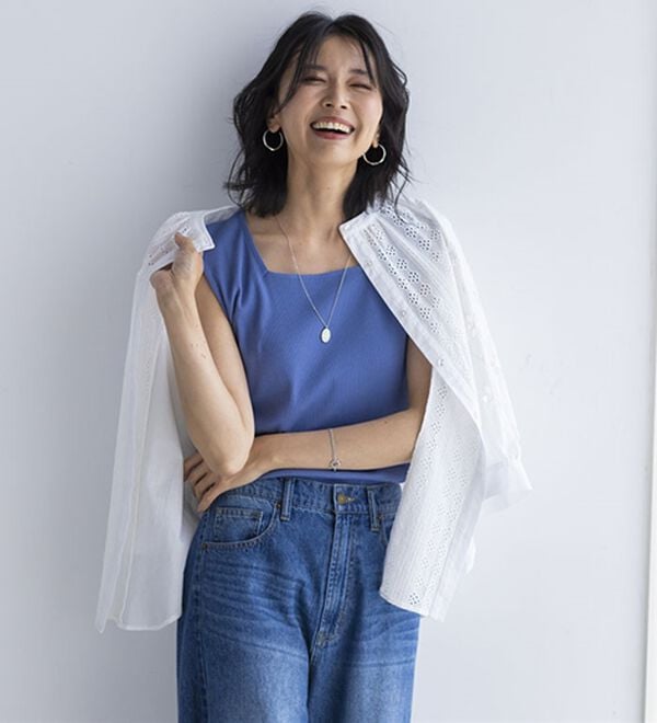 BELLUNA（ベルーナ）の「綿１００％抗菌防臭機能付リブタンクトップ（タンクトップ・キャミソール）」｜詳細画像