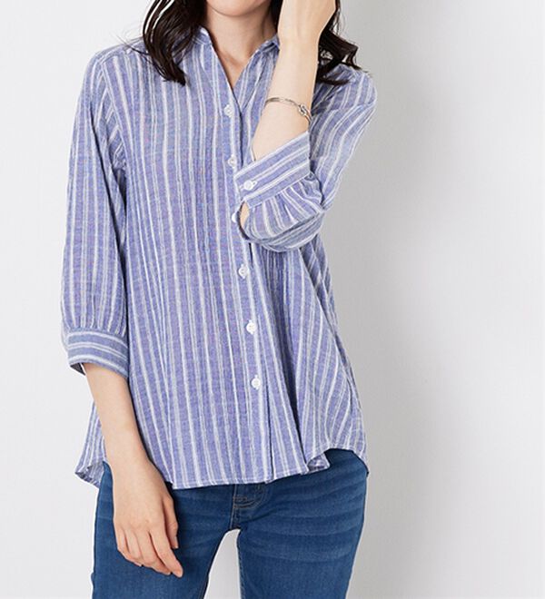 BELLUNA（ベルーナ）の「スキッパー衿ぽこぽこ素材ブラウス（ブラウス）」｜詳細画像