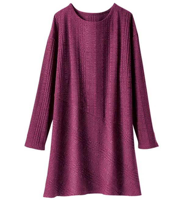 BELLUNA（ベルーナ）の「杢調ランダムテレコ切替チュニック（チュニック）」｜詳細画像