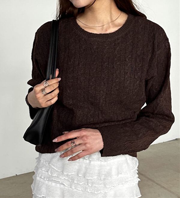 RANAN（ラナン）の「＜U.S.POLO ASSN.ユーエスポロアッスン＞ ワンポイントケーブルニット（ニット・セーター）」｜詳細画像