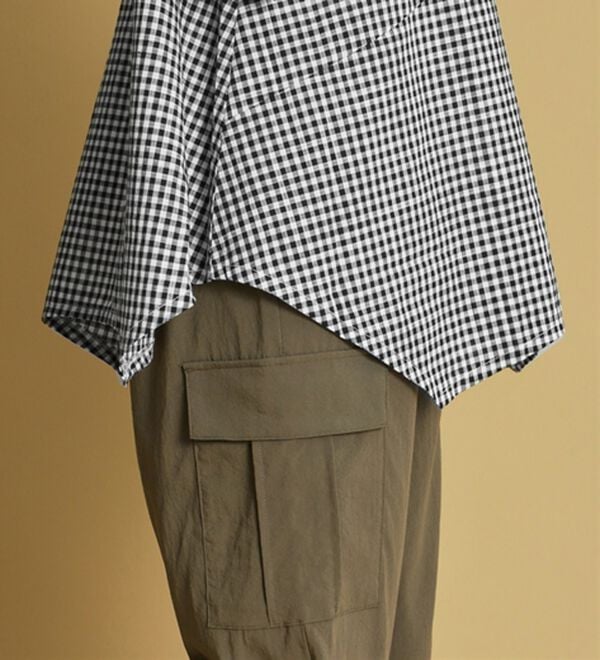 BELLUNA（ベルーナ）の「綿１００％スラブ素材スタンド衿切替ブラウス（ブラウス）」｜詳細画像