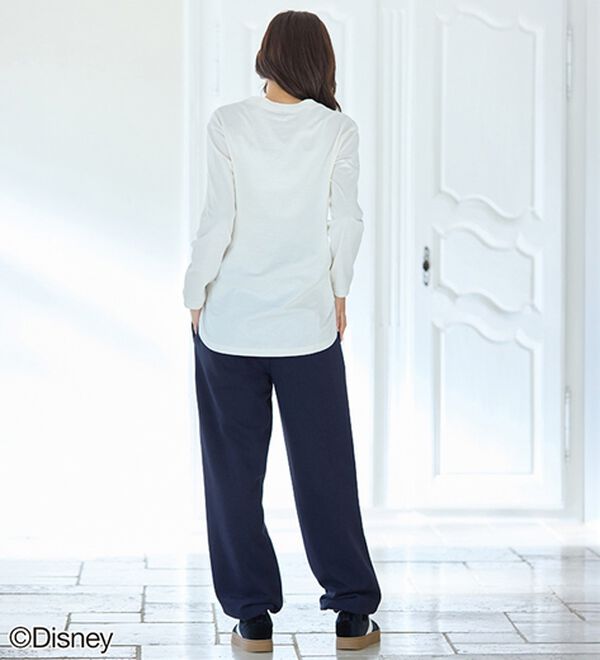BELLUNA（ベルーナ）の「＜Ｄｉｓｎｅｙ＞【ミッキー】ロゴプリント裏起毛スウェットパンツ（ワイドパンツ・ガウチョ）」｜詳細画像