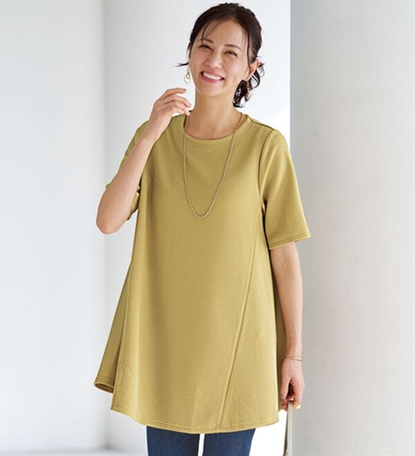 BELLUNA（ベルーナ）の「ひんやり！ポコポコエンボス素材－３ｋｇ見えチュニック（チュニック）」｜詳細画像