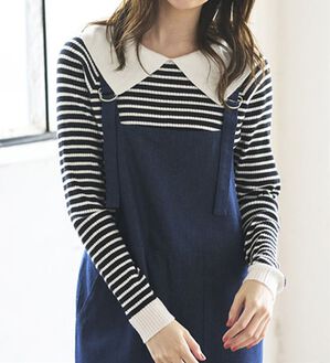 GeeRA（ジーラ）の「ビッグカラーデザインリブニット（ニット・セーター）」｜詳細画像