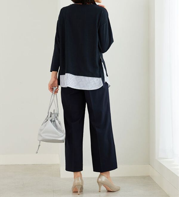 BELLUNA（ベルーナ）の「サラリ美脚見え！タック使いワイドパンツ（ワイドパンツ・ガウチョ）」｜詳細画像