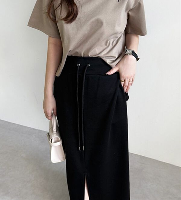 GeeRA（ジーラ）の「フロントスリットスウェットナロースカート（ロングスカート）」｜詳細画像