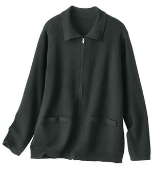BELLUNA（ベルーナ）の「《ＨｕｇＲｅａｍコットン》ジッパーニットジャケット（その他ジャケット）」｜ブラック