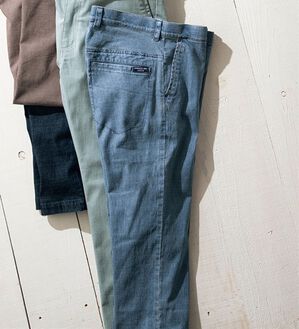 「＜コムルヴァン・オム＞すっきりはける涼感麻入りジーンズ（メンズデニムパンツ）」｜サックス