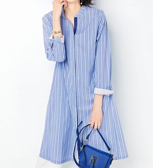 VINNO（ヴィノ）の「ＵＶコットン混ストレッチワンピース（カットソーワンピース）」｜詳細画像