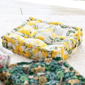 「高級ゴブラン織厚みたっぷりクッキークッション（チェアカバー・チェアパッド）」｜レモン