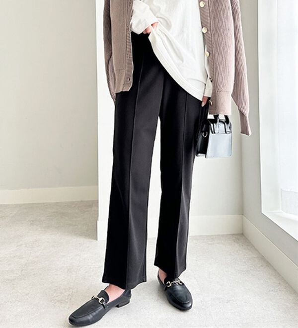 GeeRA（ジーラ）の「ウールライクピンタックストレートパンツ（ワイドパンツ・ガウチョ）」｜詳細画像