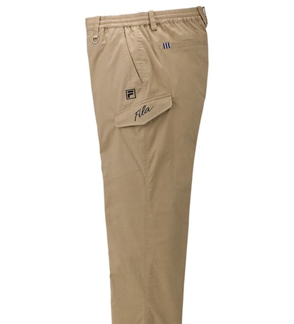 「＜フィラ＞裏フリースすっきりカーゴパンツ（メンズフルレングスパンツ）」｜ベージュ