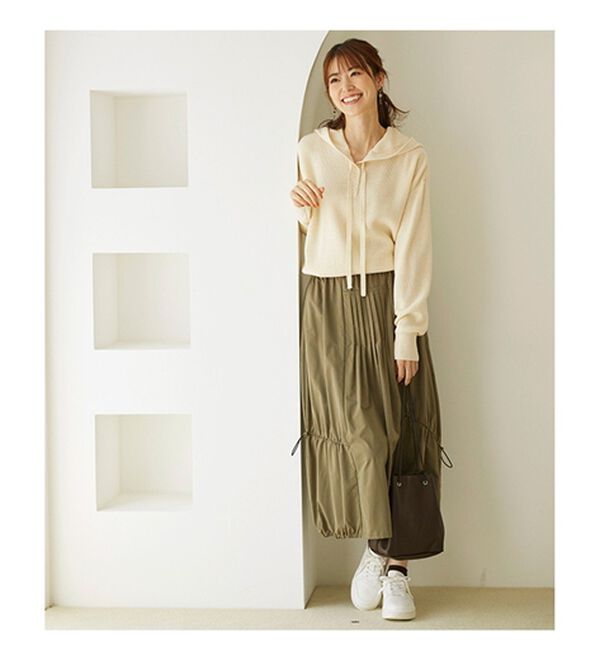 BELLUNA（ベルーナ）の「ゆるっと大人カジュアルあぜ編ニットフーディー（ニット・セーター）」｜詳細画像