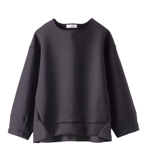 BELLUNA（ベルーナ）の「バックスリットデザイン異素材プルオーバー（カットソー）」｜黒