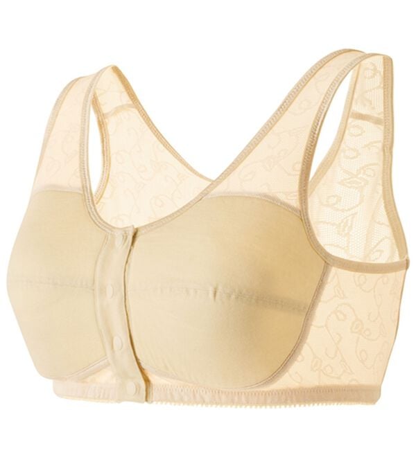 「【２色組】メッシュで涼やか前開きソフトブラ（ノンワイヤーブラ）」｜詳細画像