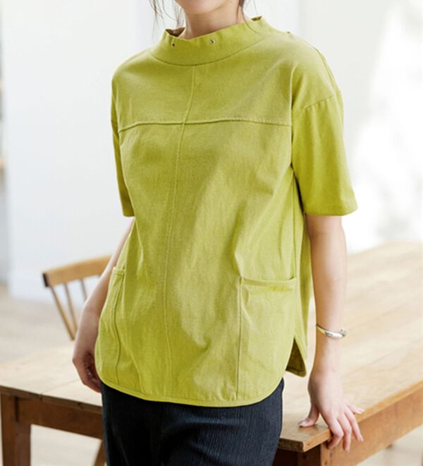 BELLUNA（ベルーナ）の「抗菌防臭綿１００％切替デザインプルオーバー（カットソー）」｜詳細画像