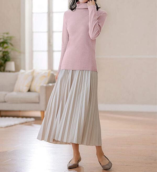 「【５色組】吸湿発熱　素肌よろこぶ綿１００％タートルネックインナー（肌着・インナーウェア）」｜詳細画像