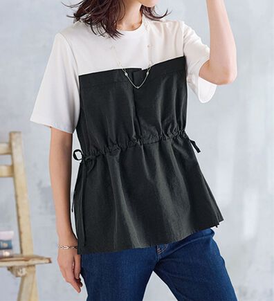 BELLUNA（ベルーナ）の「ヒンヤリ！ビスチェ重ね着風Ｔシャツ（カットソー）」