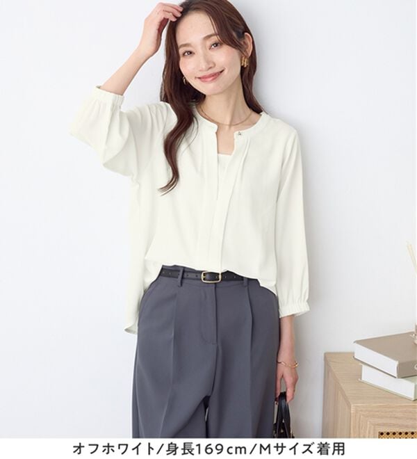 Viola e Viola（ヴィオラ エ ヴィオラ）の「さらさらＥＡＳＹ　２ＷＡＹ衿デザインブラウス（ブラウス）」｜詳細画像
