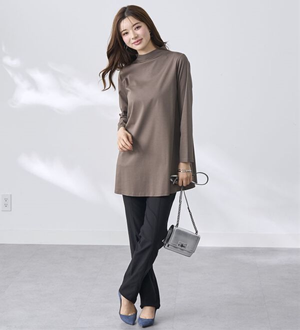 BELLUNA（ベルーナ）の「艶やかコットン１００％チュニック（チュニック）」｜詳細画像