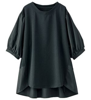 BELLUNA（ベルーナ）の「ヒンヤリ制菌加工フェミニン袖プルオーバー（カットソー）」｜黒