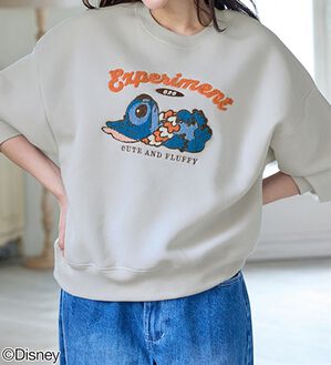 BELLUNA（ベルーナ）の「＜Ｄｉｓｎｅｙ＞【スティッチ】さがら刺しゅう裏起毛ゆったりトレーナー（トレーナー・スウェット）」｜アイスグレー