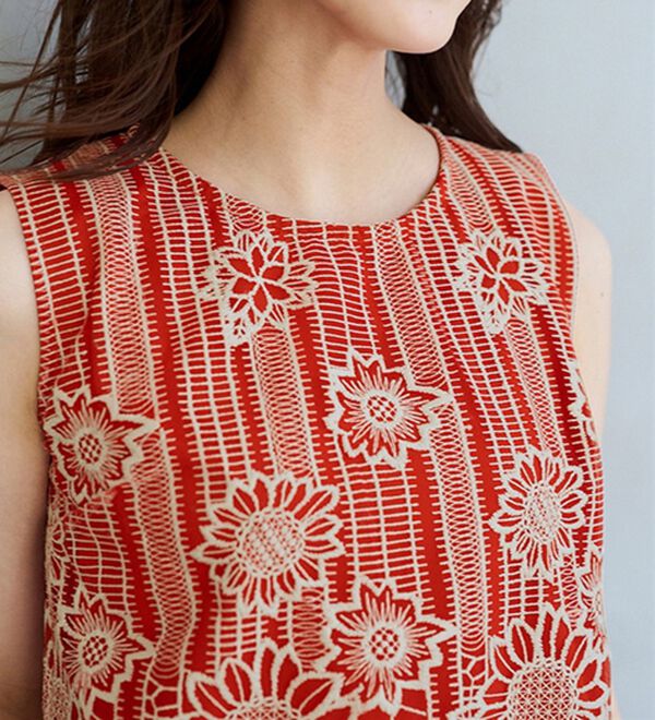 RANAN（ラナン）の「ひんやり！レース使いプルオーバー（ブラウス）」｜詳細画像