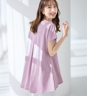 alotta（アロッタ）の「【接触冷感】細見え叶う！ＡラインフレアチュニックＴシャツ（チュニック）」｜ラベンダーピンク