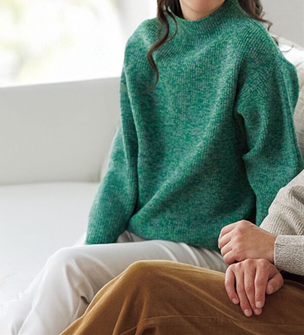 「＜イネド　オム＞杢調ボトルネックセーター（メンズニット・セーター）」｜詳細画像