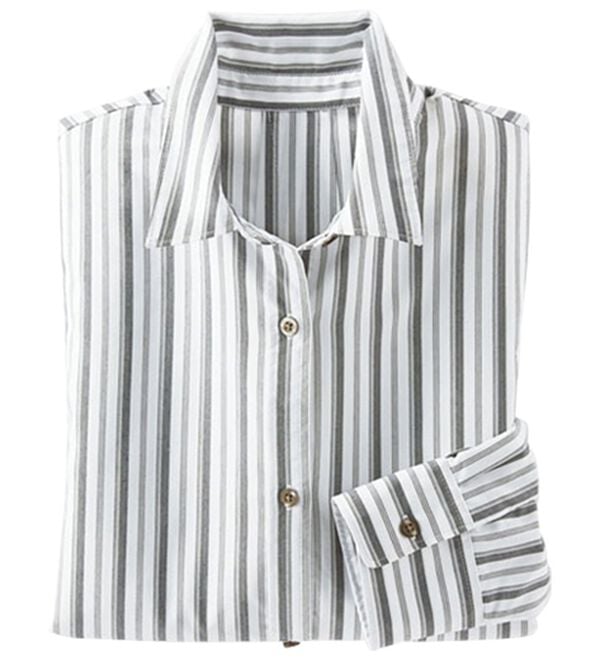 BELLUNA（ベルーナ）の「＜ＳＯＬＯＴＥＸ（Ｒ）＞ストレッチビッグシャツ（シャツ）」｜モノトーンストライプ